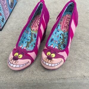 Irregular Choice Pink Cheshire Cat Heels Alice in wonderland
